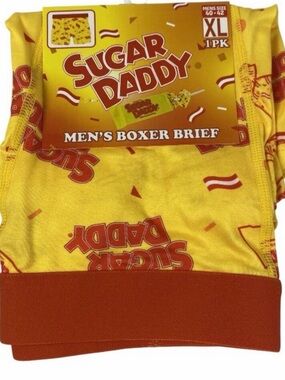 Men's Yellow Boxer Briefs with Red Accents
